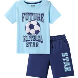 Honeyhap Boys Graphic Printed Pure Cotton T-shirt & Shorts Night Suit-picture-17