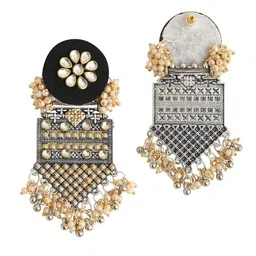 VIRAASI Pearls Beaded Contemporary Drop Earrings image 5