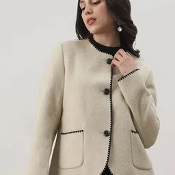 Globus Women Round Neck Long Sleeves Single-Breasted Overcoat-picture-15