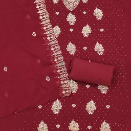 Nayanthara Trends Floral Embroidered Unstitched Dress Material image 3