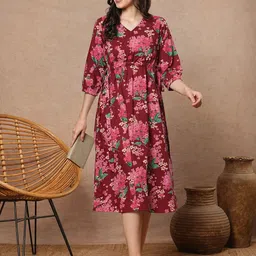 KAMI KUBI Floral Print A-Line Midi Dress-picture-19