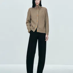 Mast & Harbour Women Ribbed Mock Collar Long Sleeves Cardigan Sweaters-picture-10