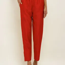 FLOREOS Women Textured Embroidered Comfort Easy Wash Trousers-image-93