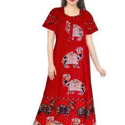 AAKARSHANA CREATION Women Printed Cotton Nightdress-image-91