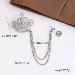 Curren Silver-Plated Zircon Studded Brooch image 2