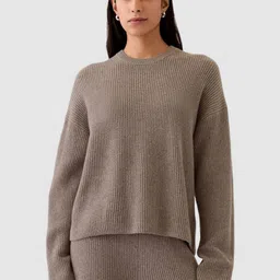 GAP Women Ribbed Round Neck Slim-Fit Pullover-picture-14