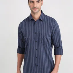 ColorPlus Men Comfort Fit Vertical Striped Spread Collar Cotton Casual Shirt-image-69