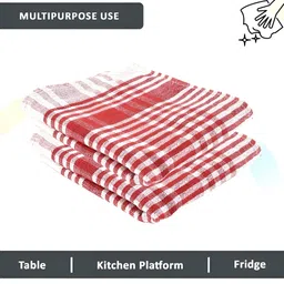 Kuber Industries Red & White 24 Pcs Printed Cotton Kitchen Towels image 4