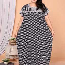 JAIPZZ APPARELS Printed Maxi Nightdress-image-59