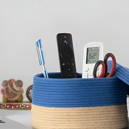 SUI DHAGGA Blue Set of 1 Regular Desk Organiser Organisers image 1