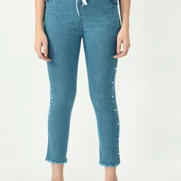 COUTUME COLLECTIONS Women Embellished Regular Fit Mid-Rise Stretchable Jeans-image-78