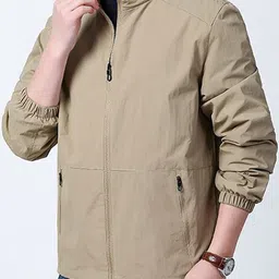 StyleCast x Revolte Men Stand Collar Solid Windcheater Tailored Jacket image 3
