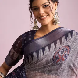 Mitera Ethnic Motifs Linen Blend Kota Saree image 3