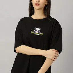 URBANICE Women Printed V-Neck Drop-Shoulder Sleeves T-shirt-picture-38