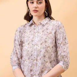 all about you Printed Shirt Collar Shirt With Trousers Co-Ords Set image 4