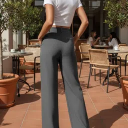 COVZ Women Smart Loose Fit High-Rise Easy Wash Trousers image 2