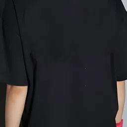 Kotty Graphic Printed Round Neck Cotton Oversized T-shirt image 4