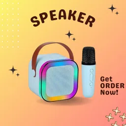 MAHAGURU TRADERS 10W Bluetooth Speaker Wireless Karaoke Mic Speaker with RGB Light speakersWE1 10 W Bluetooth Home Audio Speaker image 1