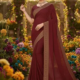 Moda Rapido Woven Design Zari Poly Georgette Saree image 4