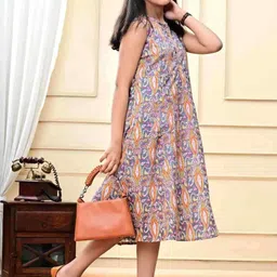 DMP EXPORT Girls Print Cotton Handloom Sleeveless Top image 5