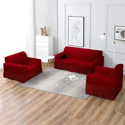 multitex Polyester 3+1+1 Seater Sofa Floral Cover image 1