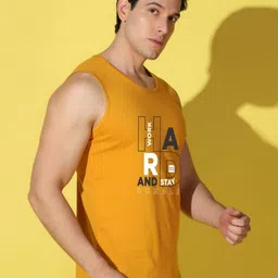 WOOSTRO Men Pack of 2 Typography Printed Round Neck Cotton Slim Fit Sports T-shirts image 3