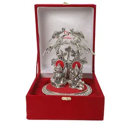 INTERNATIONAL GIFT Silver-Toned 7 Pcs God & Goddess Laxmi Ganesh Religious Idol Showpiece image 4
