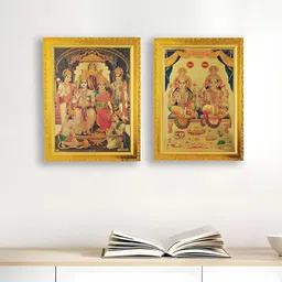 Art Street 2 Pieces Gold-Toned Religious Wall Photographs-picture-46