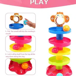 toyrentto 5 Layer Roll Ball Drop Toy for Babies – Colorful Learning Tower for 1+ Kids image 2