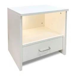 Kawachi White Wooden Single Drawer Bedside Table image 2