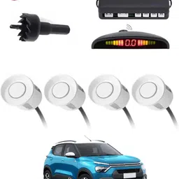 peeps store Universal 4 White Reverse Parking Sensor-AP25A938 Universal 4 White Reverse Parking Sensor-AP25A938 Parking Sensor image 1