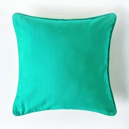 Aurave Green 2 Pieces Pure Cotton 210 TC Soft & Comfortable Square Cushion Covers image 5