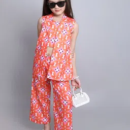 taffykids Girls Printed Tunic with Trousers-image-73