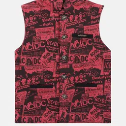Lil Tomatoes Boys Maroon Cotton Nehru Jacket-picture-16