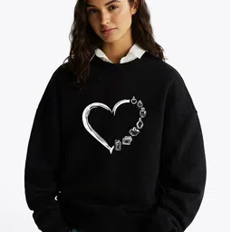 Kotty Women Graphic Printed Round Neck Therma-Fit Sweatshirt-image-82