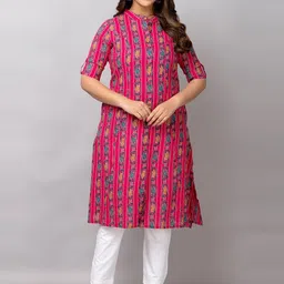 Fashion Petals Women Ethnic Motifs Printed Festive Cotton A-Line Kurta-picture-40