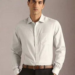 Louis Philippe Textured Spread Collar Pure Cotton Formal Shirt-image-20