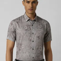 van heusen V Dot Men Spread Collar Floral Printed Cotton Slim Fit Formal Shirt-picture-23