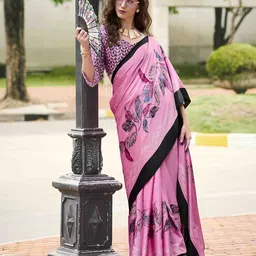 KIMISHA Floral Satin Saree image 5