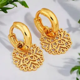 SHREE KRISHNA SHOPPING Unisex Gold-Plated Brass Earrings-picture-18