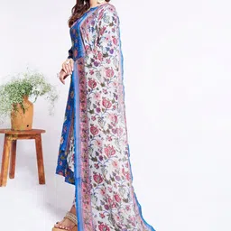 C J Enterprise Women Floral Printed Regular Kurta with Trousers & With Dupatta image 2