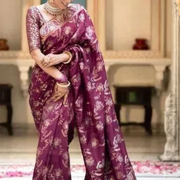 Dinesh Ethnic Traditional Wear Ethnic Motifs Zari Art Silk Heavy Work Banarasi Saree image 3