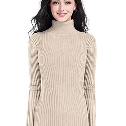 Sifoz Women Solid Self Design High Neck Long Sleeve Sweatshirt-image-97