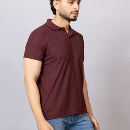 TRIUS Men Geometric Printed Polo Collar T-shirt image 5