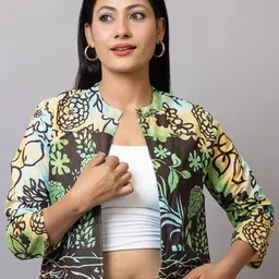 PROBASIC Floral Print Cotton Denim Crop Top-picture-49