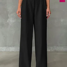 CILIMILI Women Pack Of 2 Relaxed Straight Leg High-Rise Non Iron Trousers-image-13