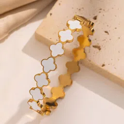 Jewels Galaxy Gold-Plated Enamelled Bangle-Style Bracelet-picture-37