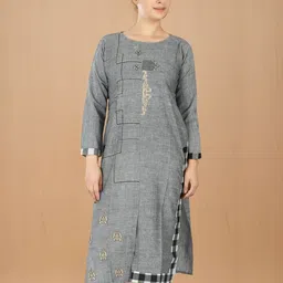 FCK-3 Women Geometric Printed Daily Cotton Straight Kurta-picture-12