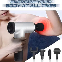 techking Handheld Deep Tissue Massage Gun with 6 Speed Levels & 4 Interchangeable Heads image 2