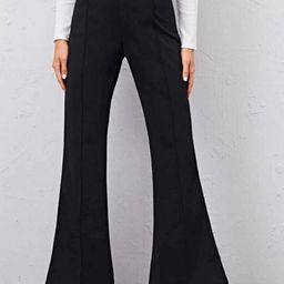 next one Women Flared Black Lycra Blend Trousers-picture-49